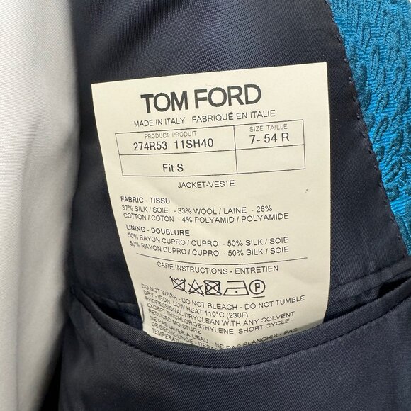 Tom Ford Blue Patterned Blazer - Picture 8 of 14